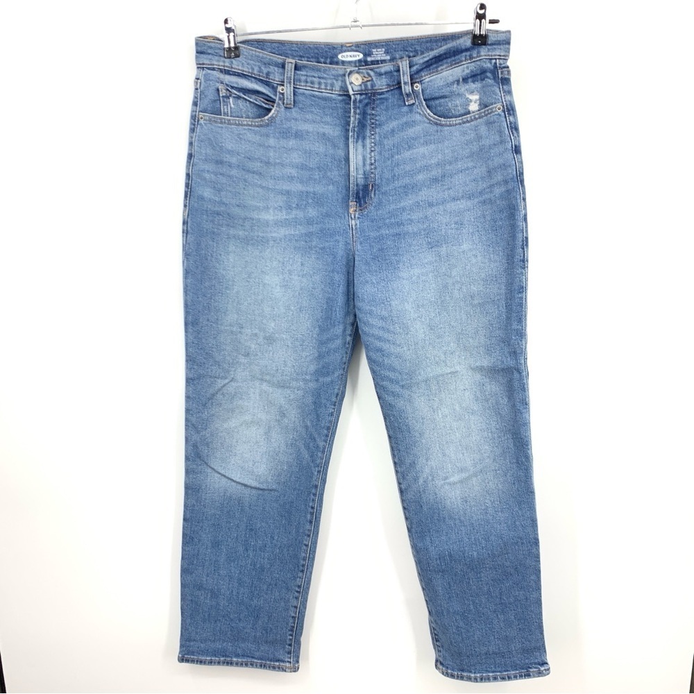 Old Navy Women Size 12‎ Jeans Light Wash Denim Pants Sky Hi Straight Stretch